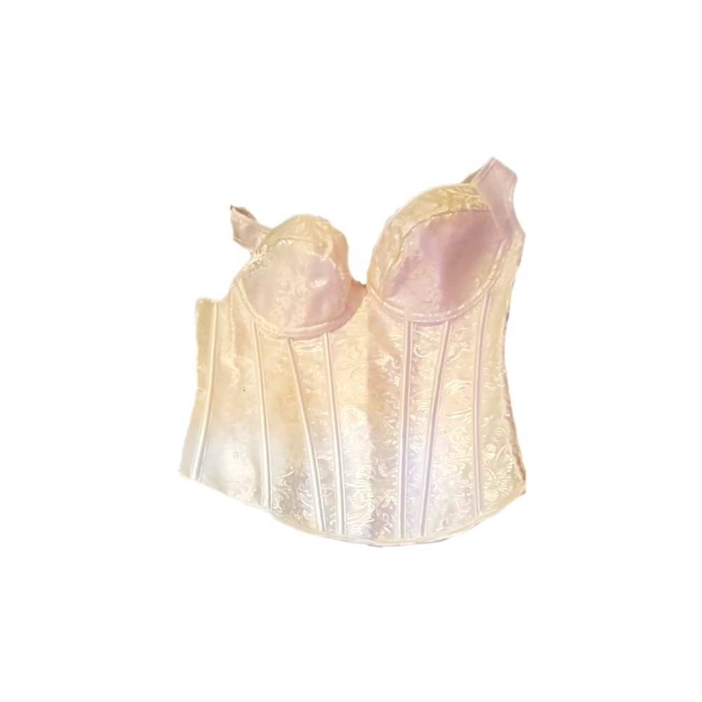 BNWT Boudoir Corset Tank /Cami, lace up back, zipper side, ribbed, pearl…